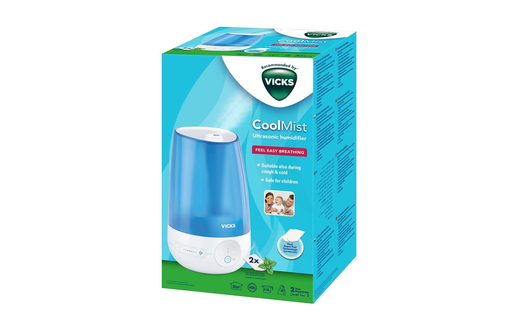 Vicks Mini Kaltluft Luftbefeuchter Ultraschall, VUL565E Vicks Mini Kaltluft Luftbefeuchter Ultraschall, VUL565E