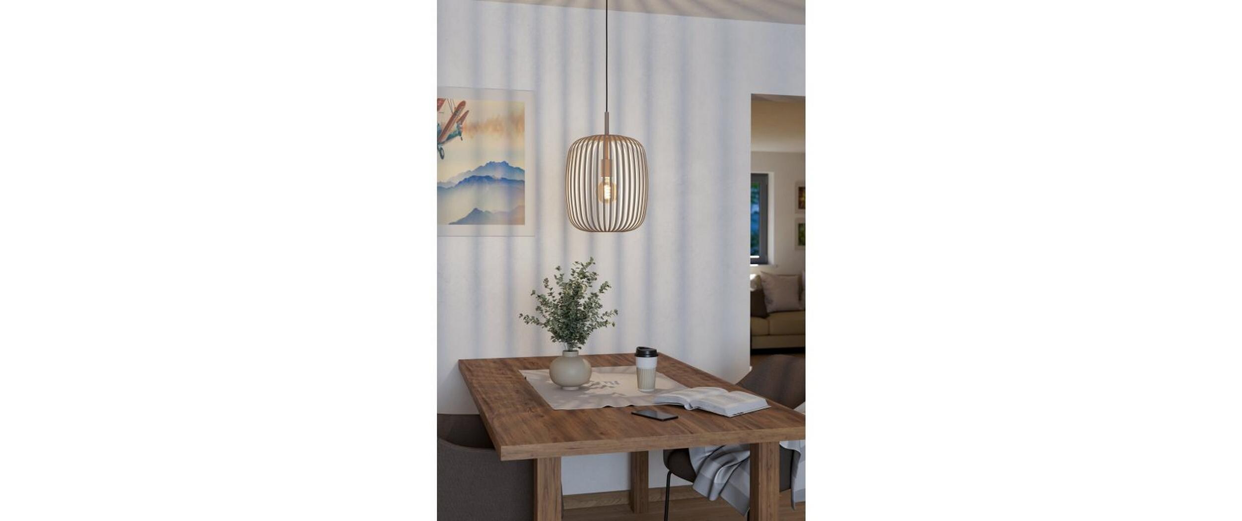 EGLO Leuchten Pendelleuchte Zigbee ROMAZZINA beige E27