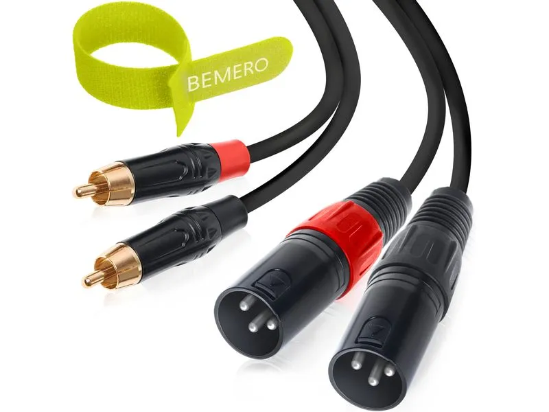 Bemero BAC2545-600BK 2x XLRm - 2x RCAm 6m 6 m, Schwarz Bemero BAC2545-600BK 2x XLRm - 2x RCAm 6m 6 m, Schwarz