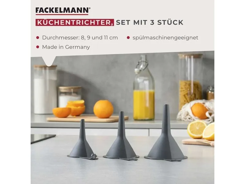 Fackelmann Trichter-Set, Dunkelgrau, 3-tlg. Fackelmann Trichter-Set, Dunkelgrau, 3-tlg.