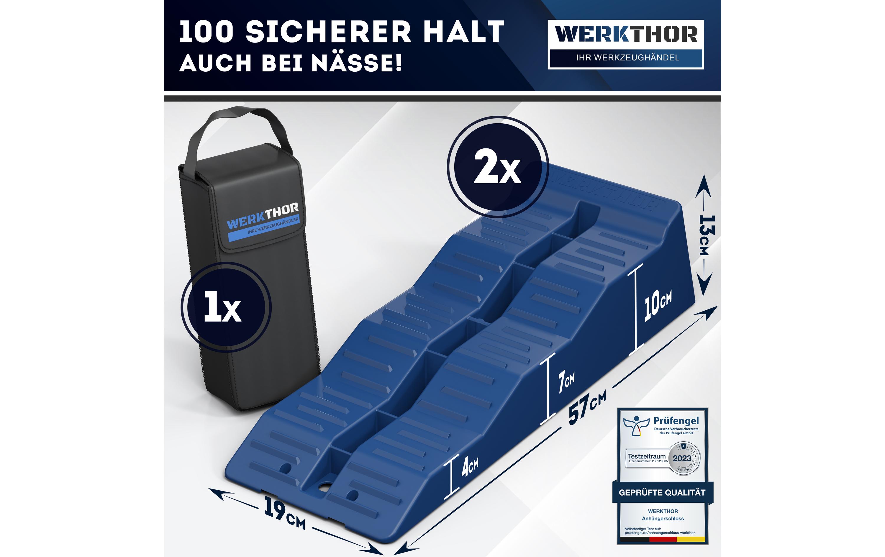 Werkthor Flache Auffahrkeile 2er Set, Blau