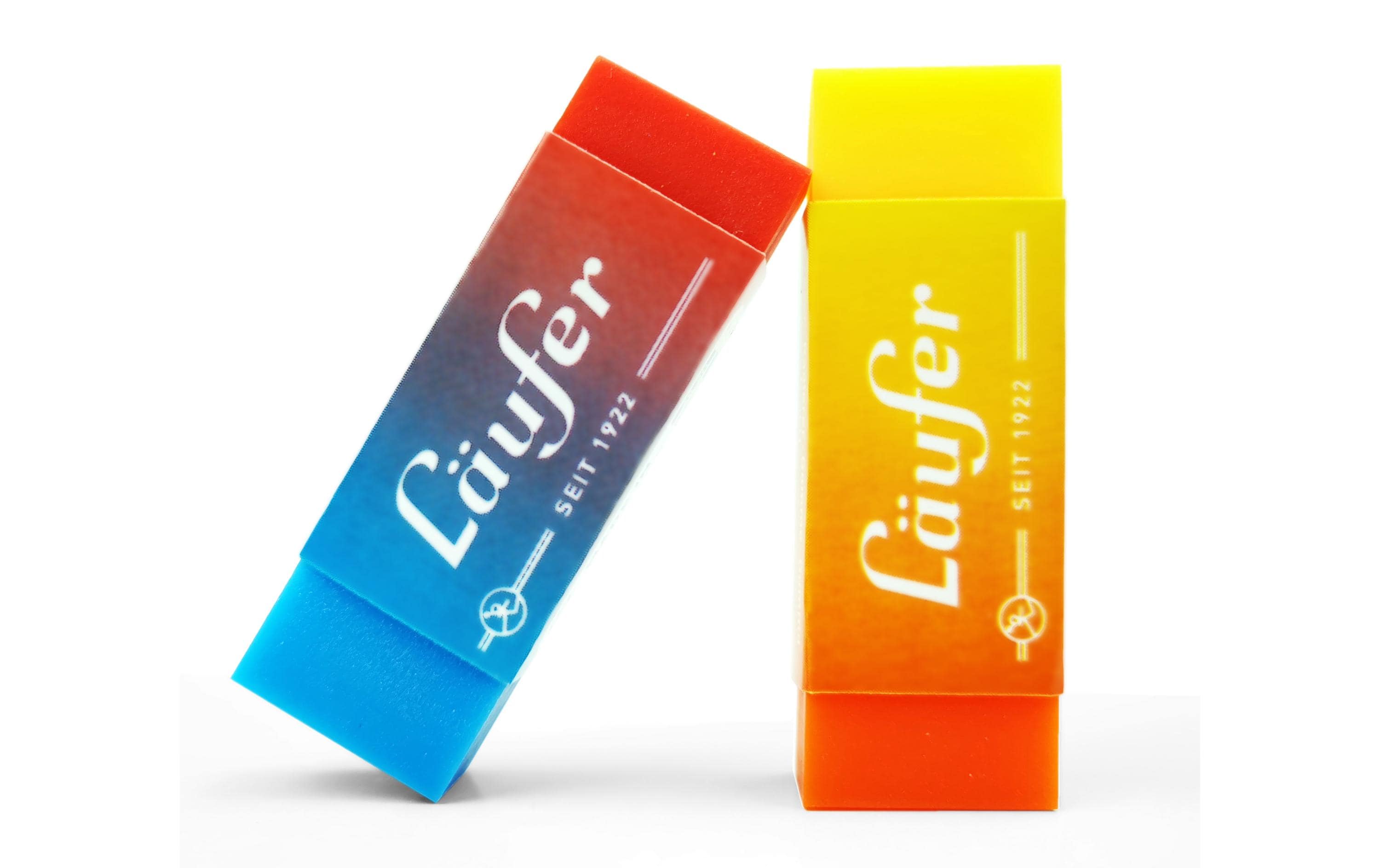 Läufer Radiergummi Plast Color 2 Stück, Blau/Gelb/Rot Läufer Radiergummi Plast Color 2 Stück, Blau/Gelb/Rot