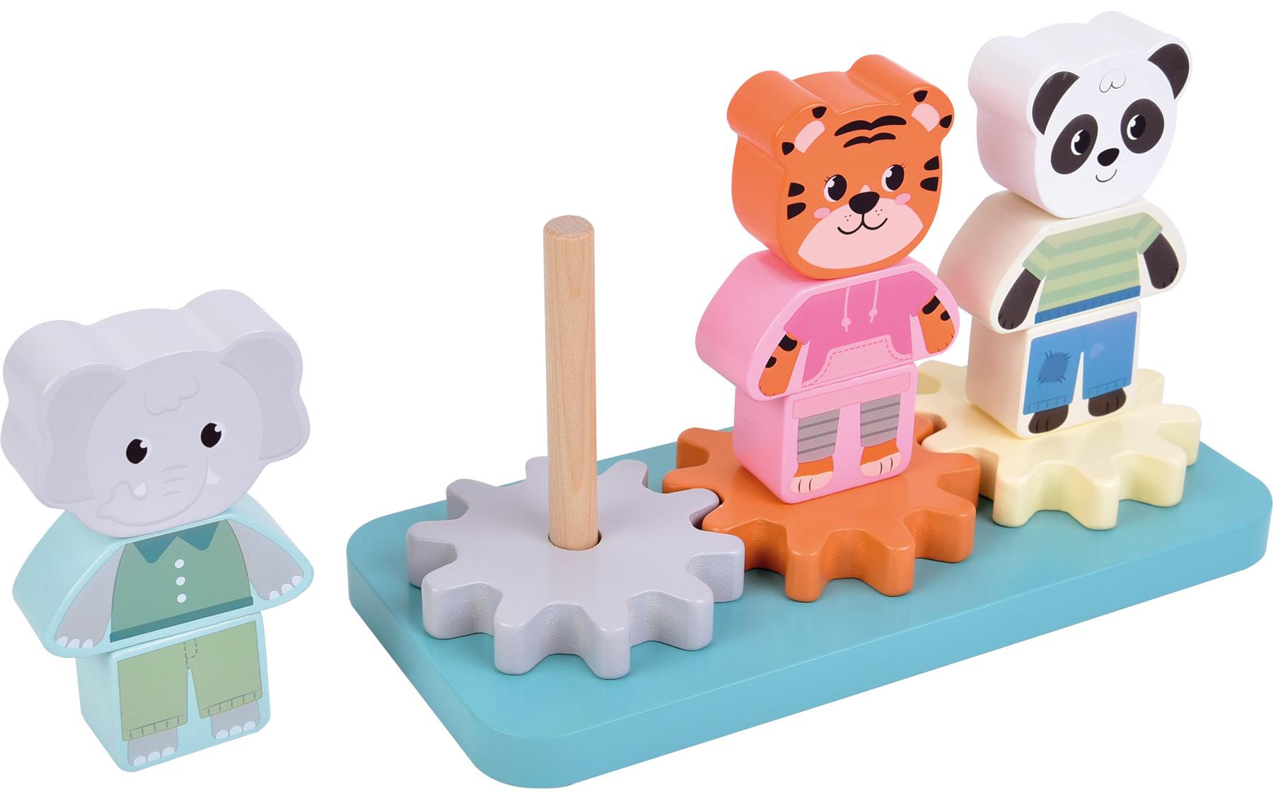 small foot Stapelspiel mit Zahnrad Jungle Friends