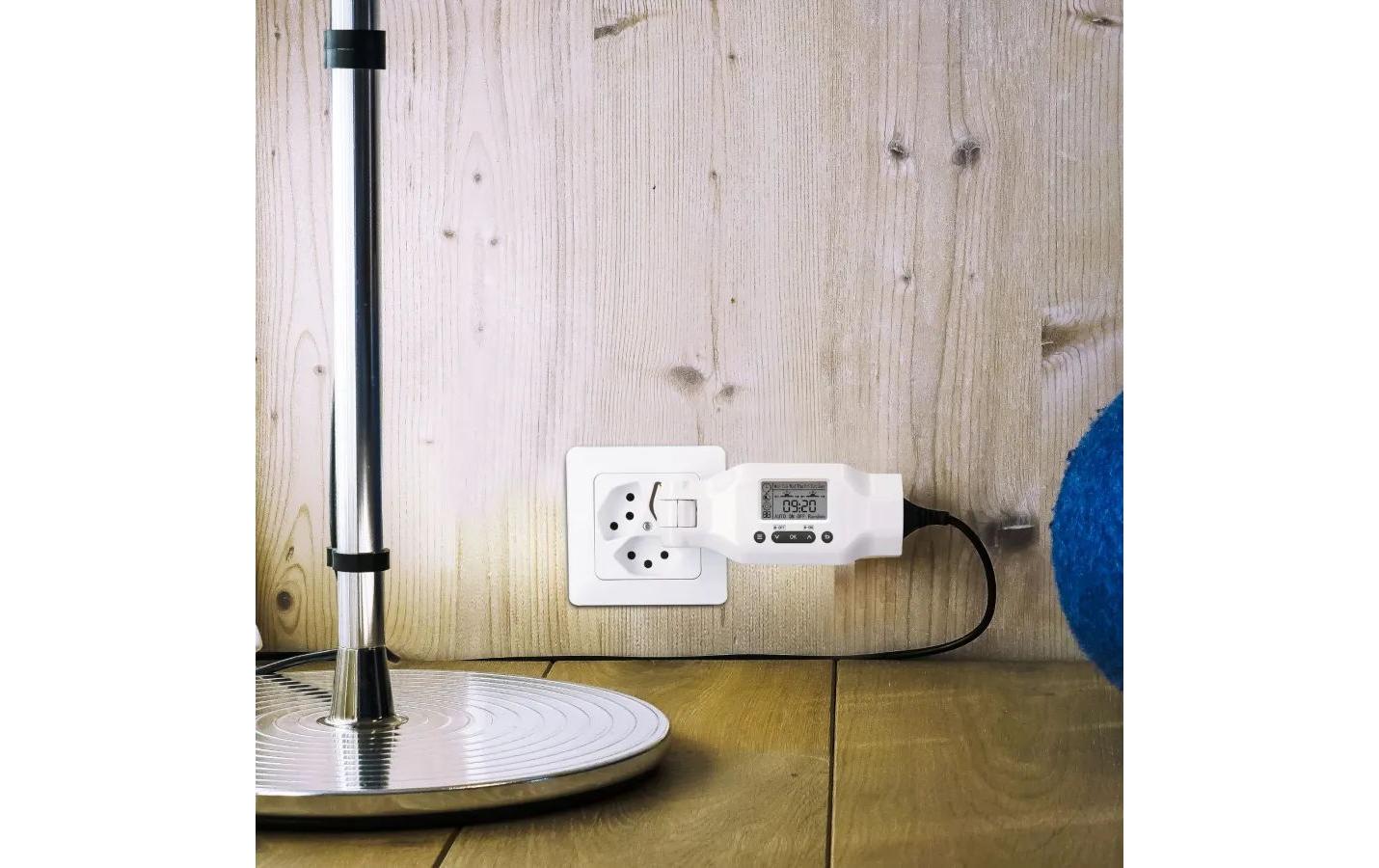 Max Hauri Zeitschaltuhr digital Multifunktion Clip-Clap, Weiss