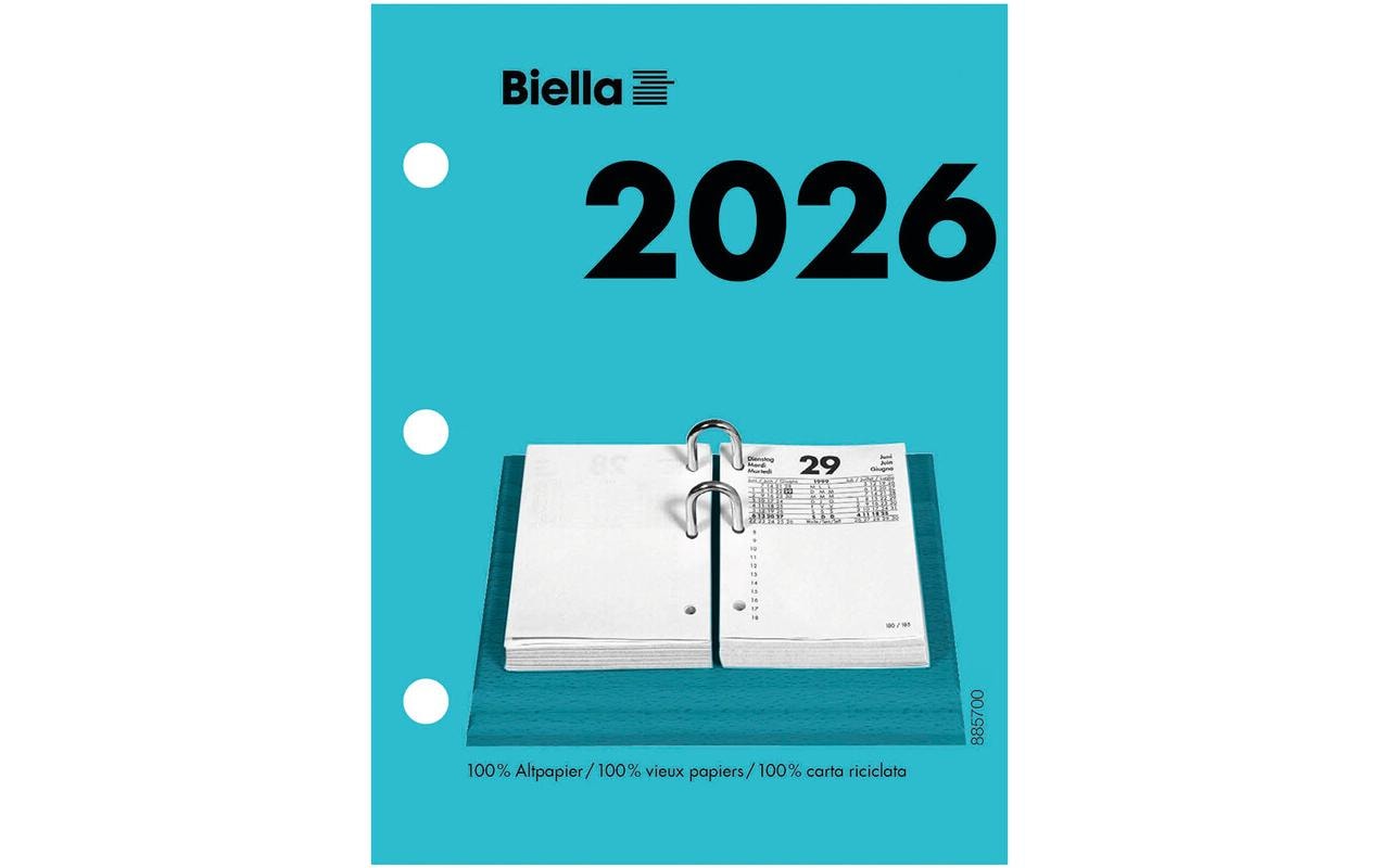 Biella Taschenkalender Umlegeblock gelocht, klein, 1 Tag pro Seite