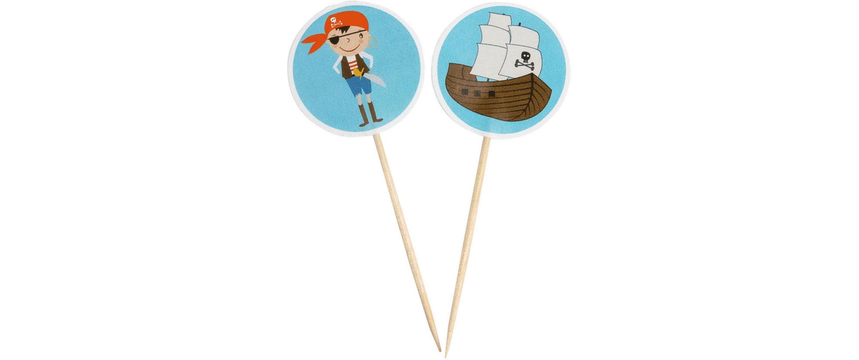 Demmler Deko Picker Pirat 12 Stück, Mehrfarbig