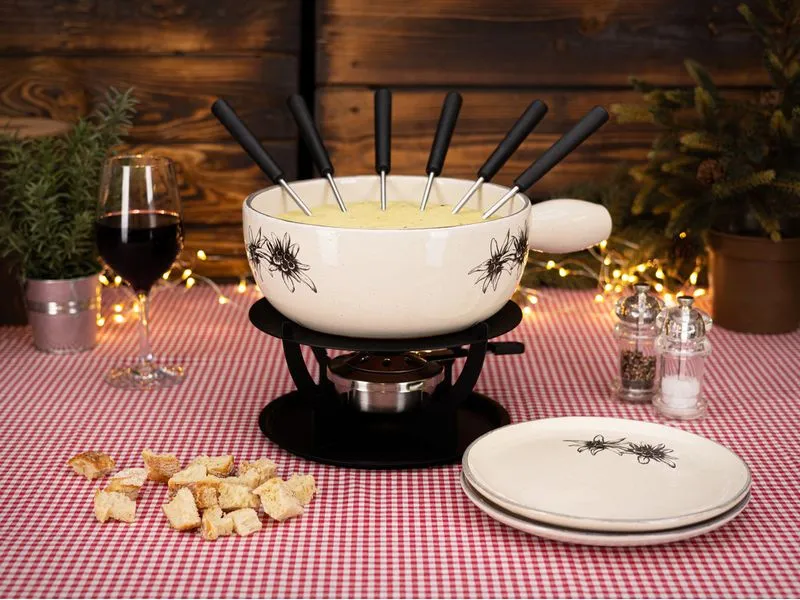 Nouvel Fondue-Caquelon Duo, Ø 22 cm, Edelweiss