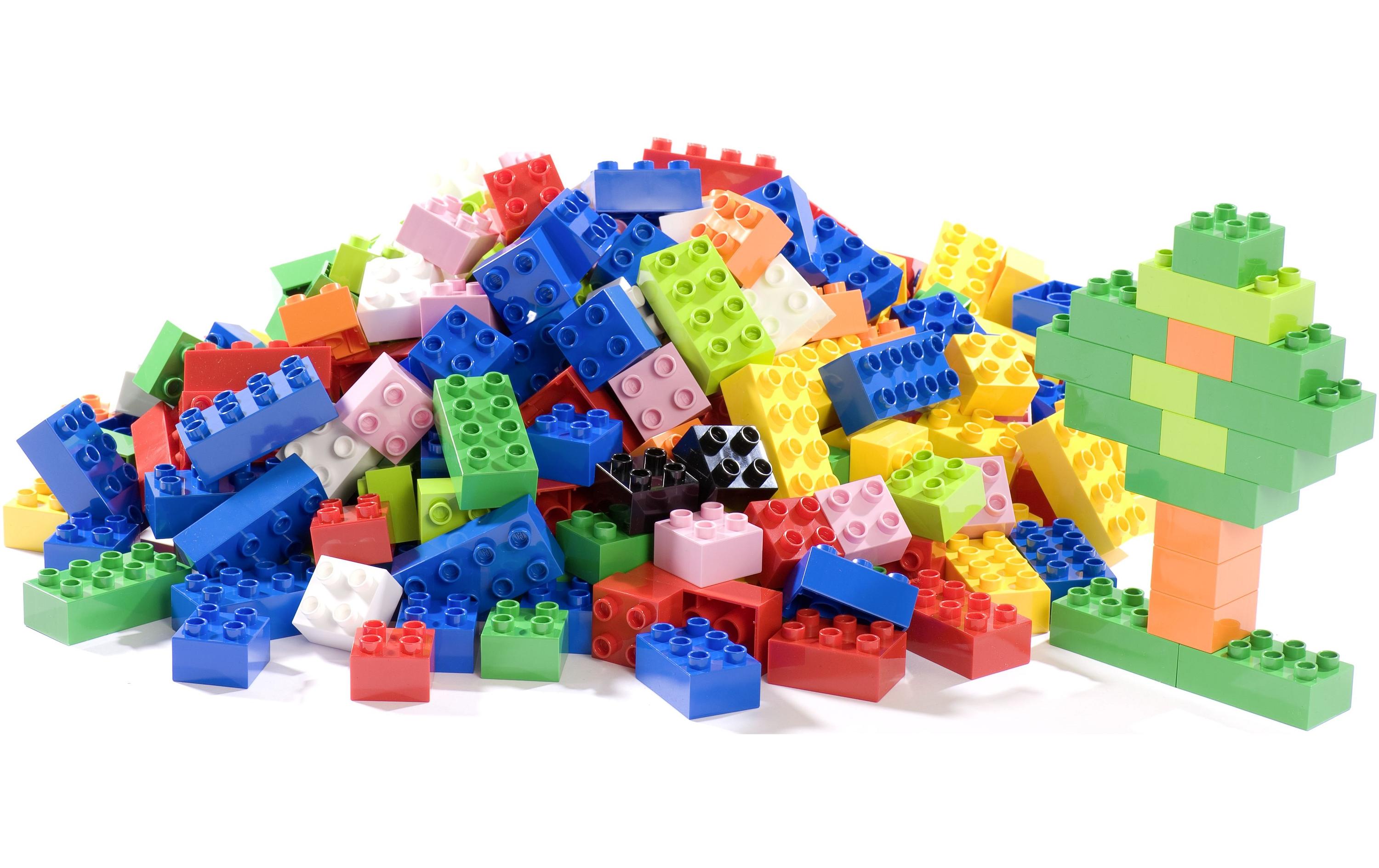 Hubelino Kugelbahn Zubehör KIGA-Steine Set Bunt 550 Teile