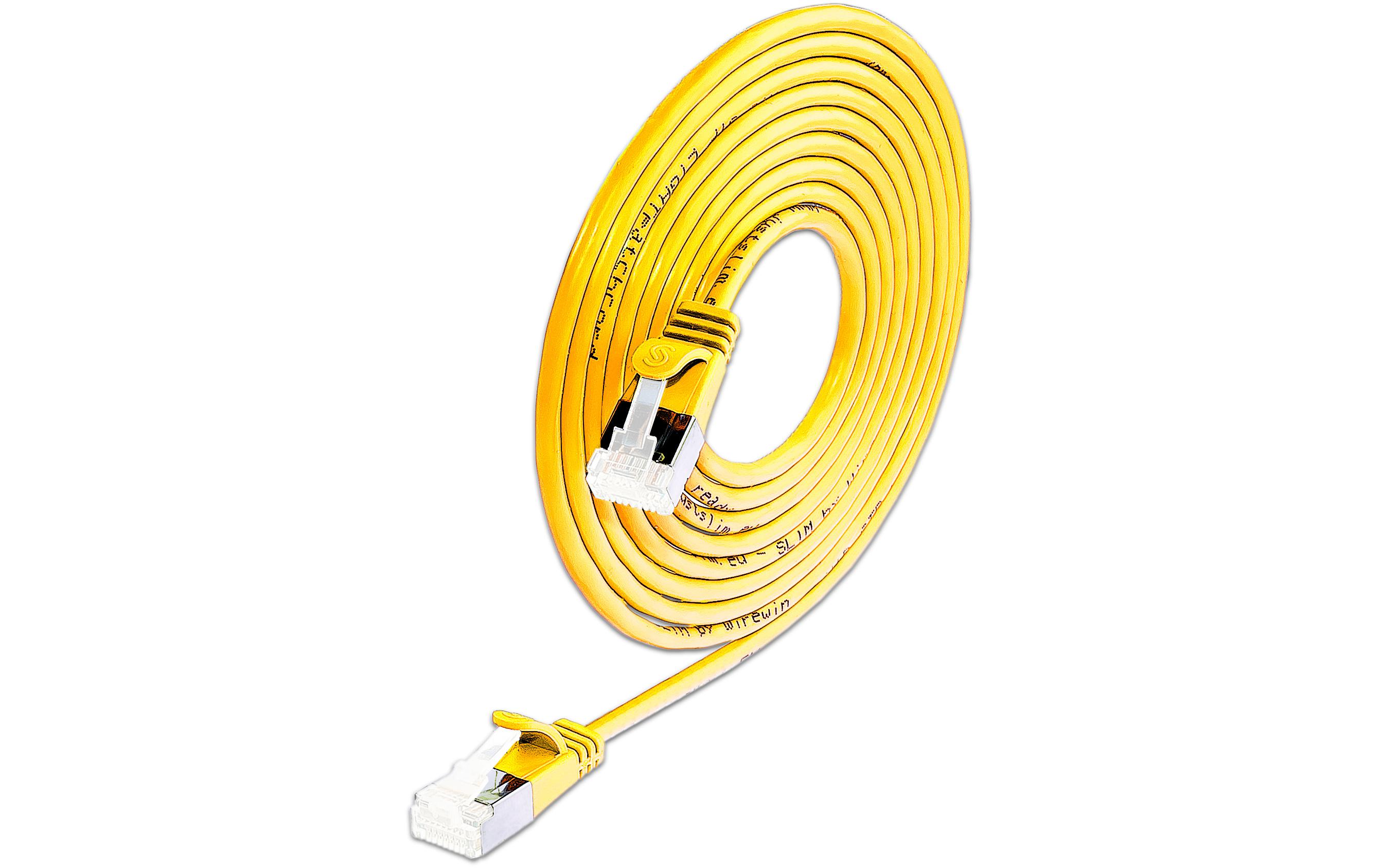 SLIM Slimpatchkabel RJ-45, Cat 6A, U/FTP, 1.5 m, Gelb, 60-Pack