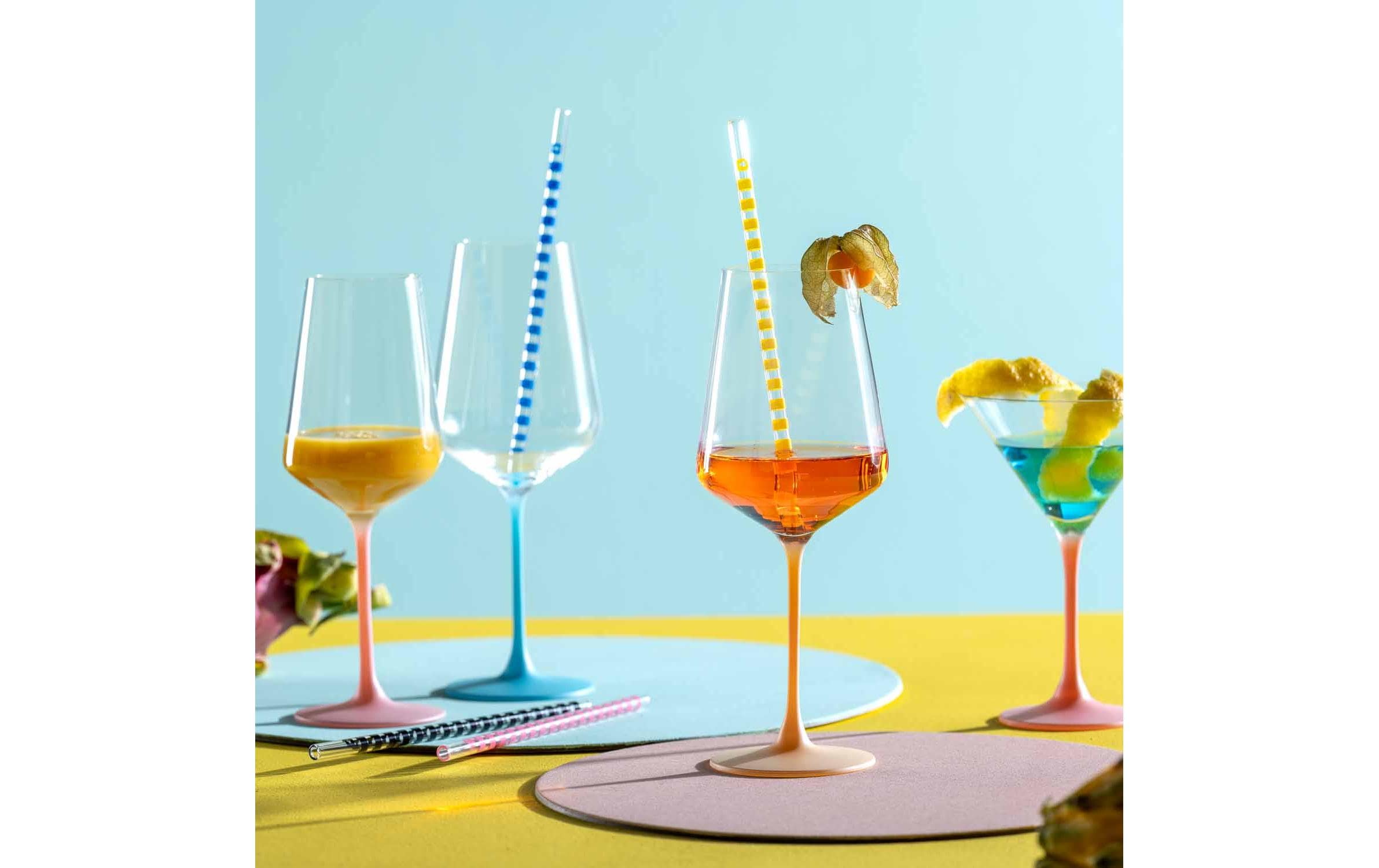 Leonardo Cocktailglas Brera 230 ml, 6 Stück, Himmelblau/Pfirsich/Rosa