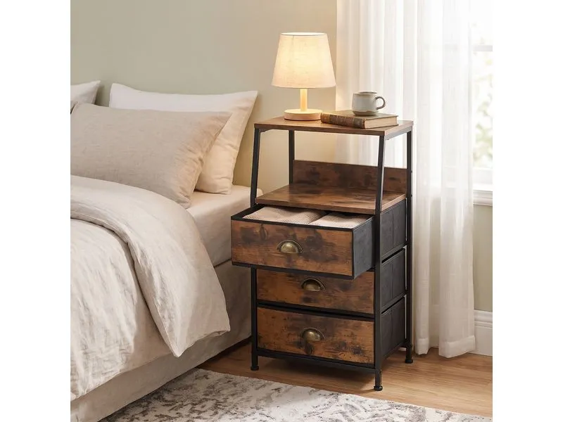 relaxdays Kommode 40 x 72 cm, Braun/Gold/Schwarz relaxdays Kommode 40 x 72 cm, Braun/Gold/Schwarz