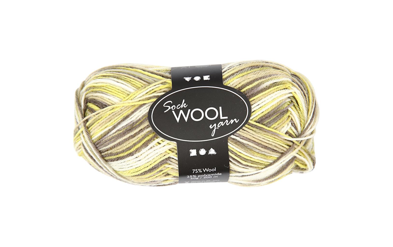 Creativ Company Wolle 50 g für Socken, Grün/Braun Creativ Company Wolle 50 g für Socken, Grün/Braun