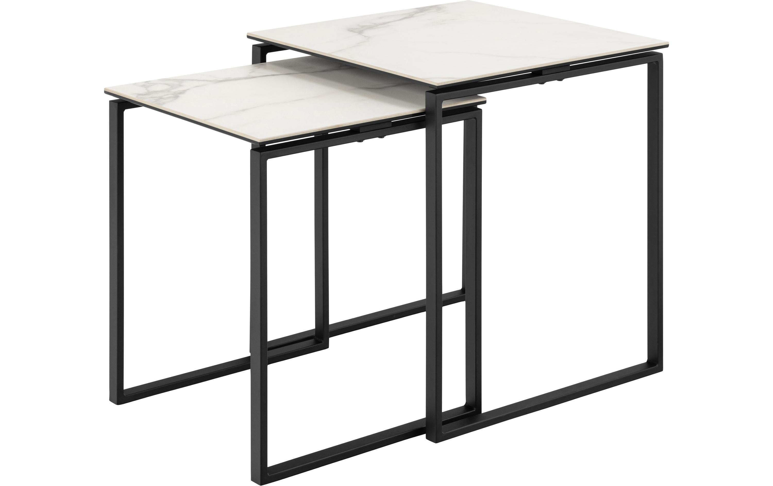 AC Design Couchtisch Katrine 2er Set 43/50 x 50/55 cm, Weiss