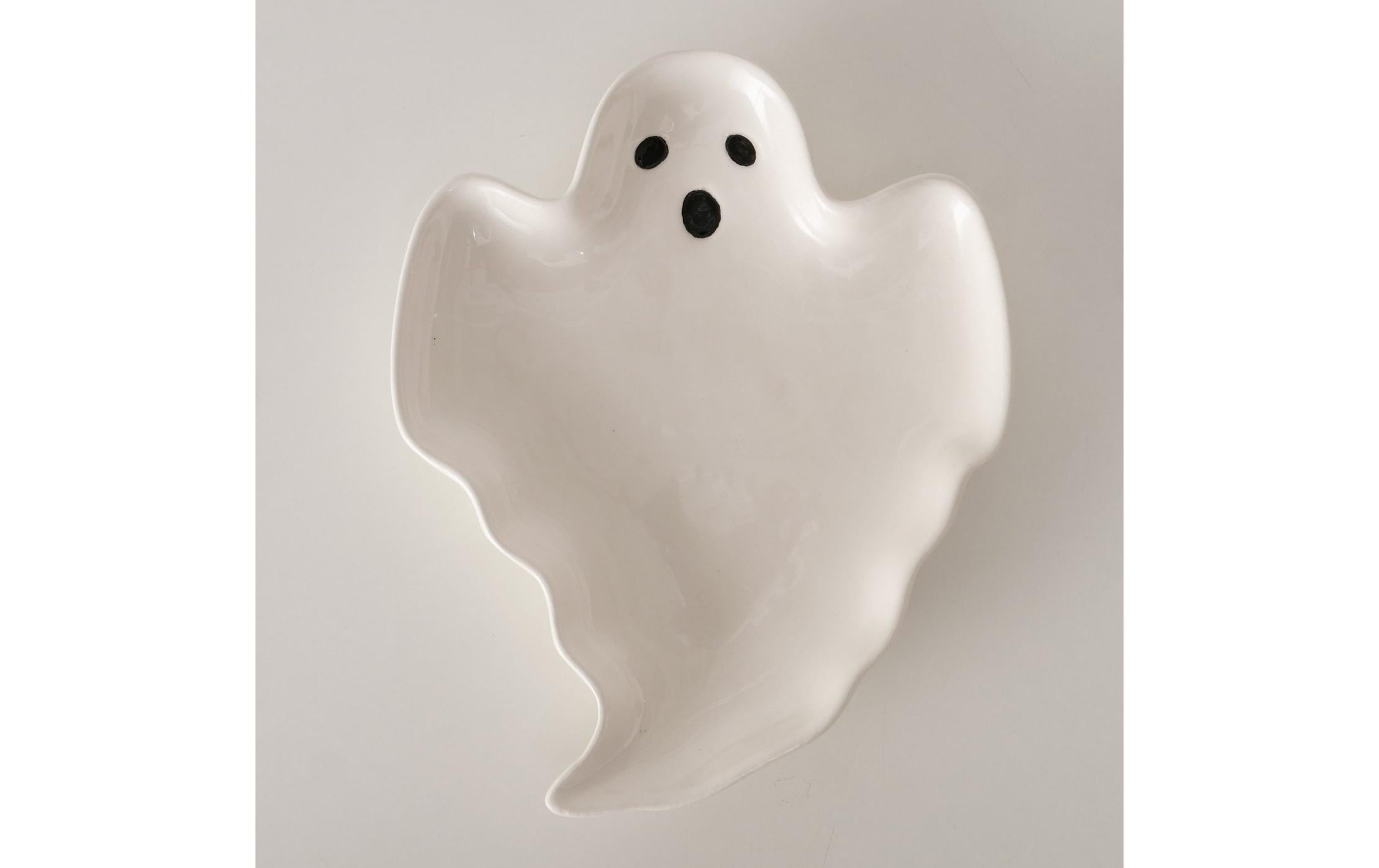 Boltze Aufsteller Teller Spooky Keramik, 20 x 16 x 2.5 cm