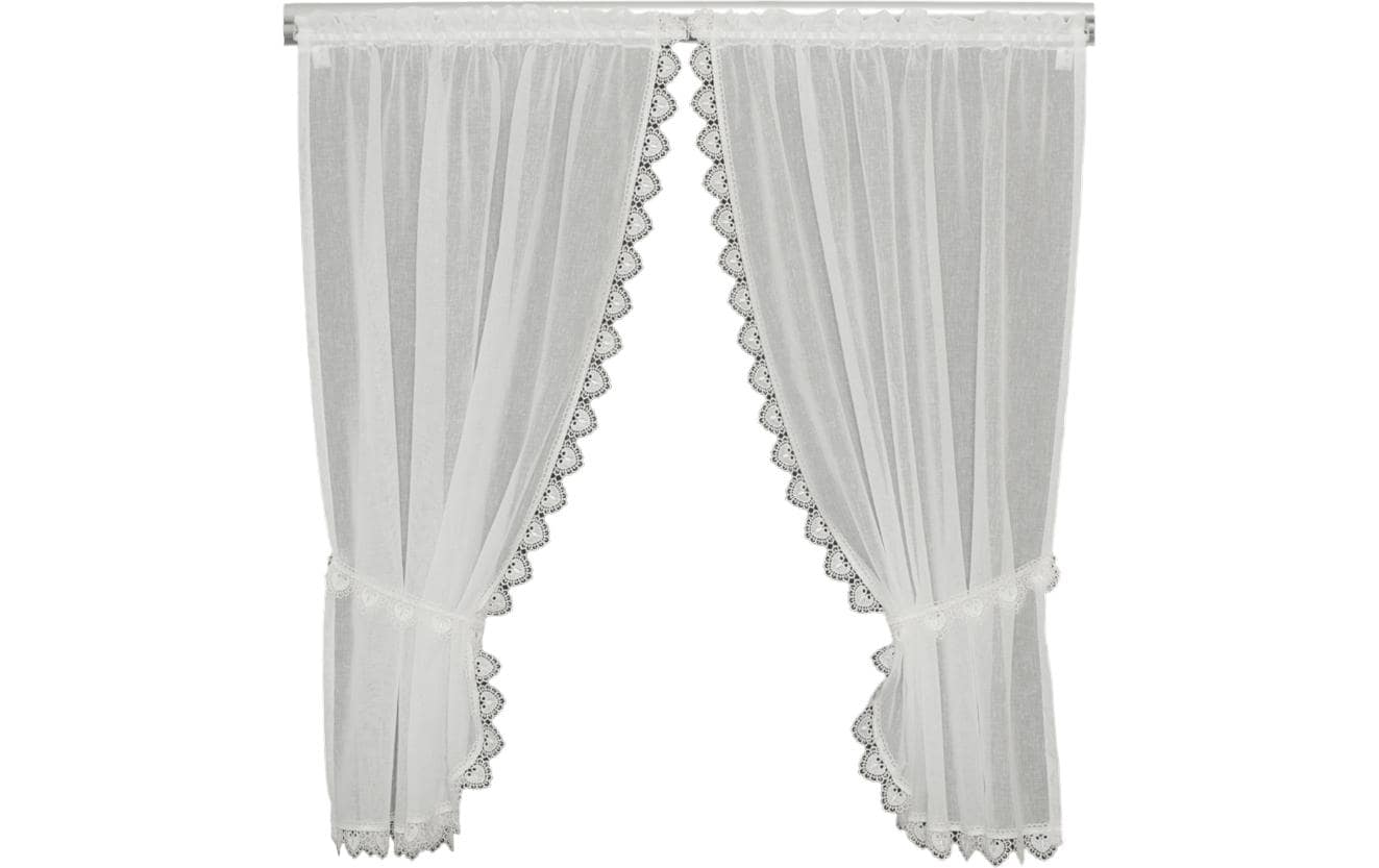 Hubatka Tagvorhang Vitrage zum Aufhängen 95 cm x 150 cm, Offwhite