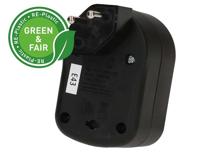 Max Hauri Mehrfachstecker ADAPT 2x Typ 13 schwarz drehbar Green+Fair Max Hauri Mehrfachstecker ADAPT 2x Typ 13 schwarz drehbar Green+Fair