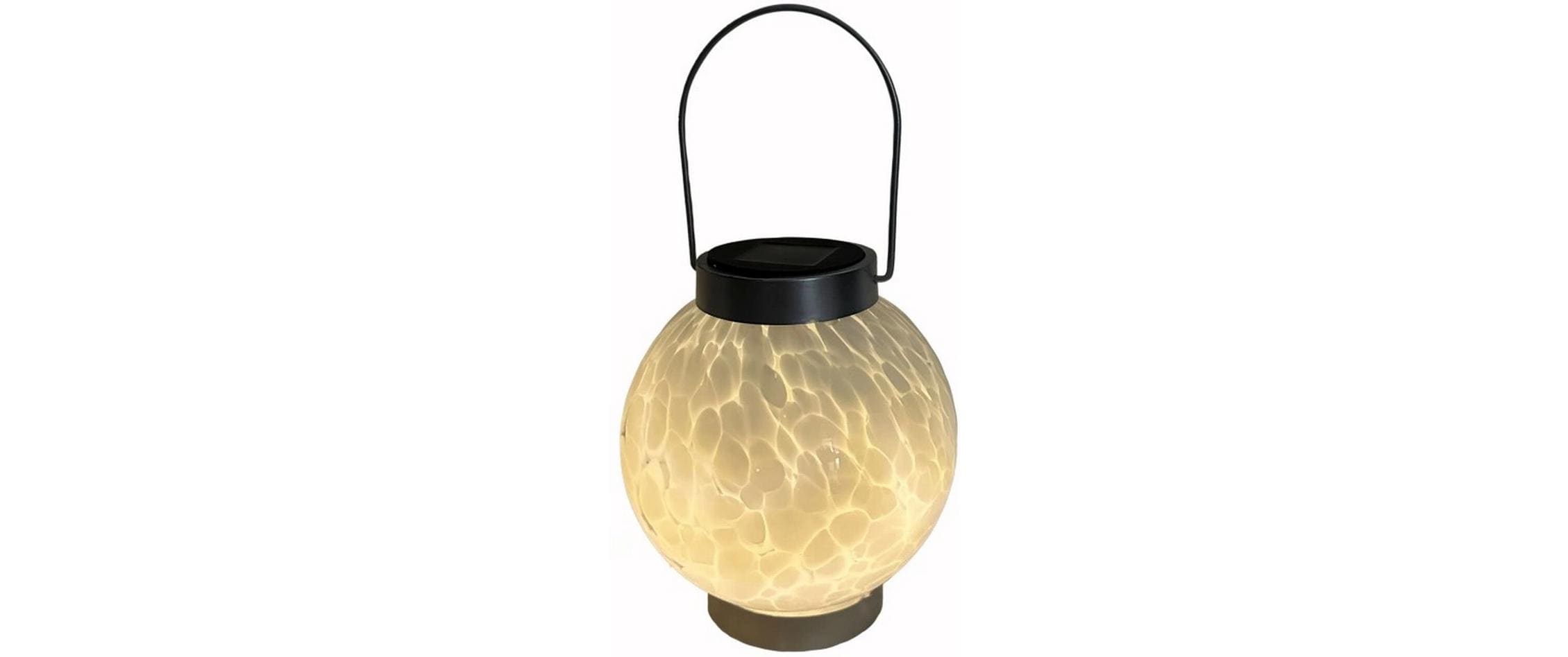 Dameco LED Solar Laterne aus Glas rund mit 1 LED in Weiss