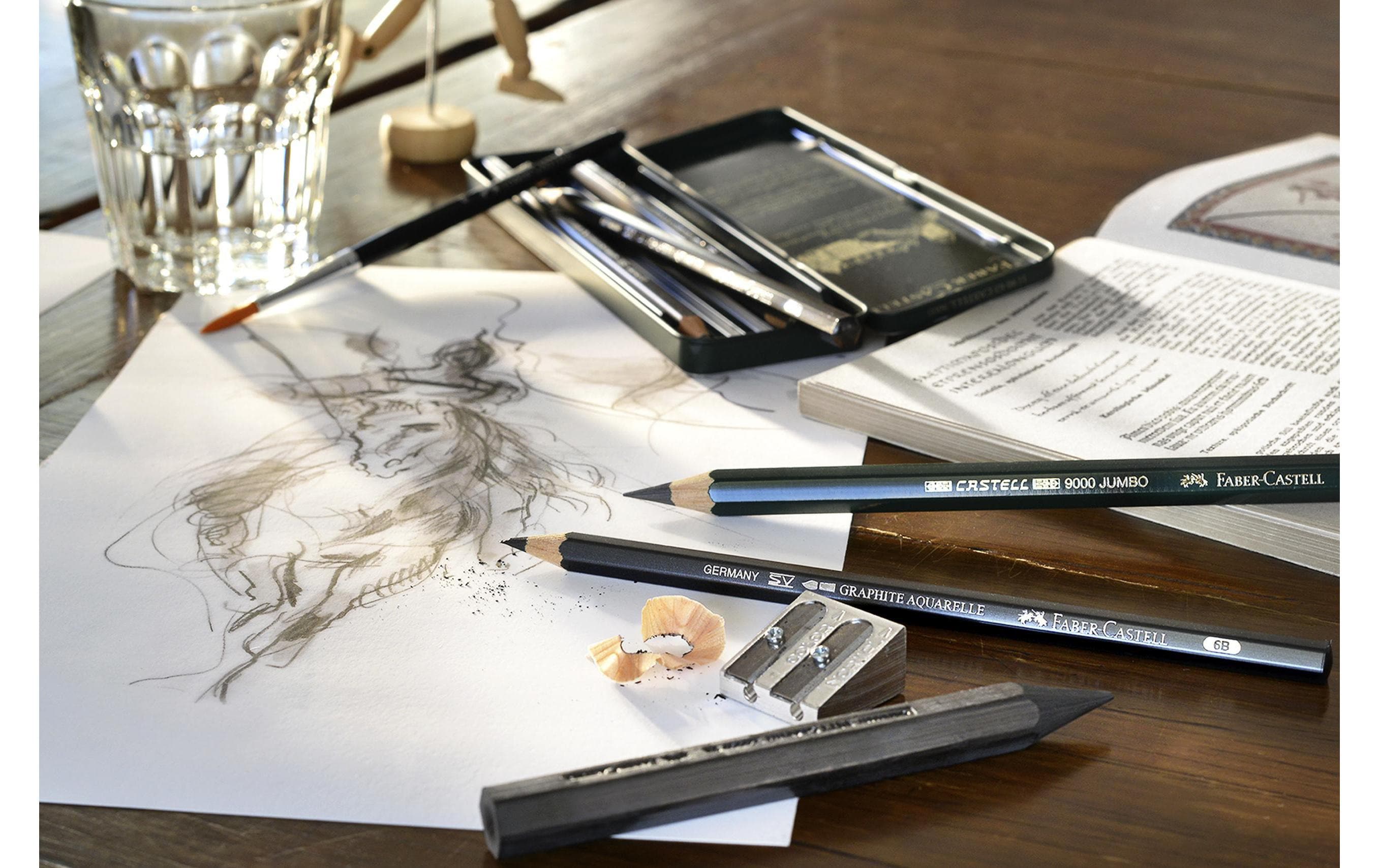 Faber-Castell Bleistift Castell 9000 Jumbo 5 Stück