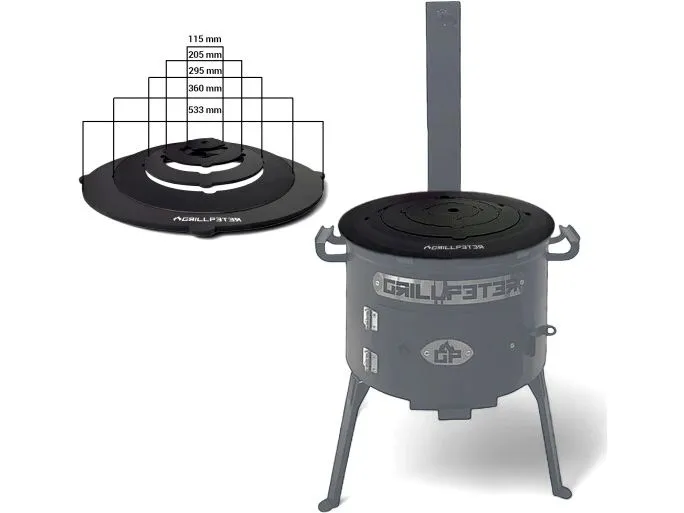 GRILLPETER Grillplatte für Utschak 50 cm, 22 L