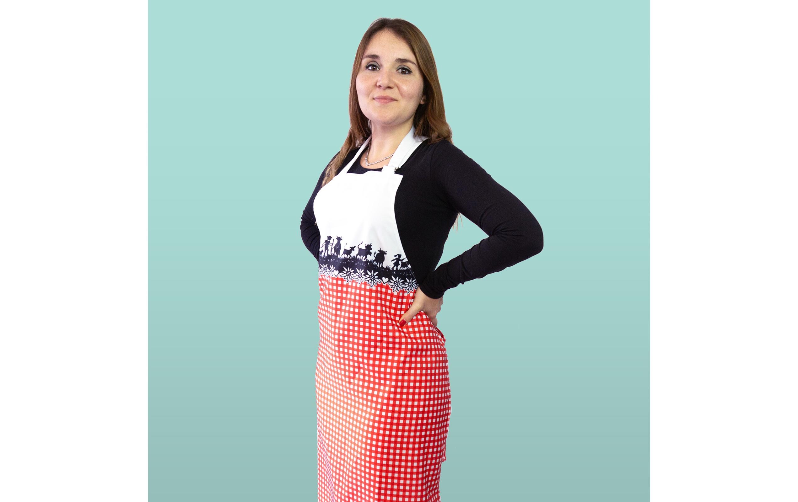 Trendform Kochschürze Swiss Vichy Weiss/Schwarz/Rot