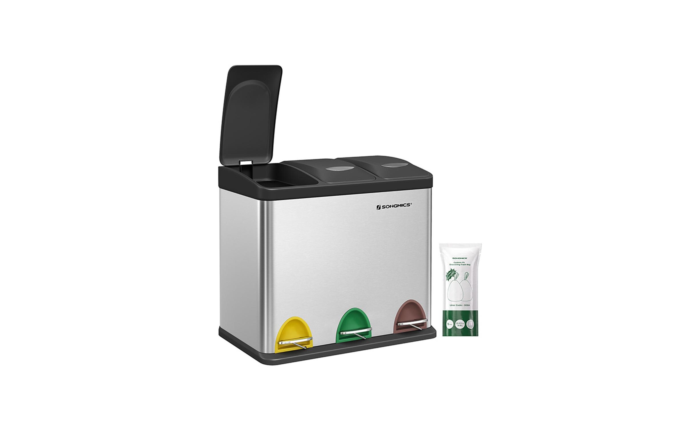 Songmics Abfalleimer 24 l, Silber