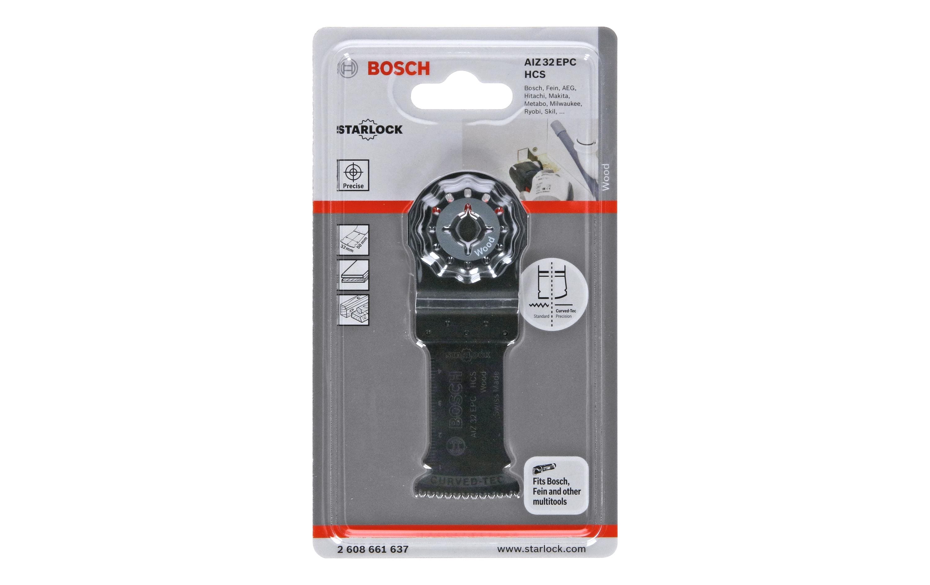 Bosch Professional HCS Tauchsägeblatt AIZ 32 EPC Holz, 50 x 32 mm