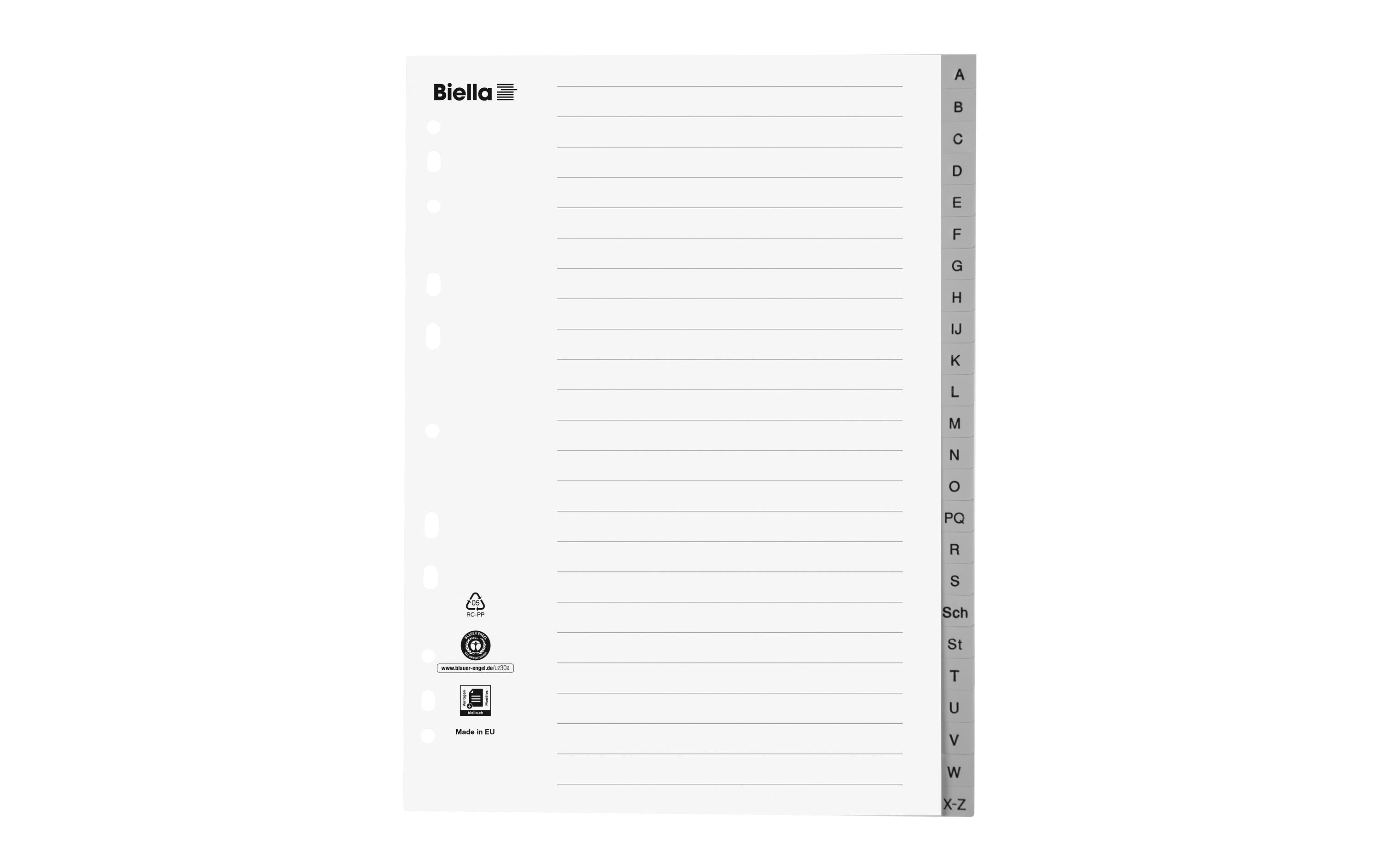 Biella Register A4 A-Z Biella Register A4 A-Z