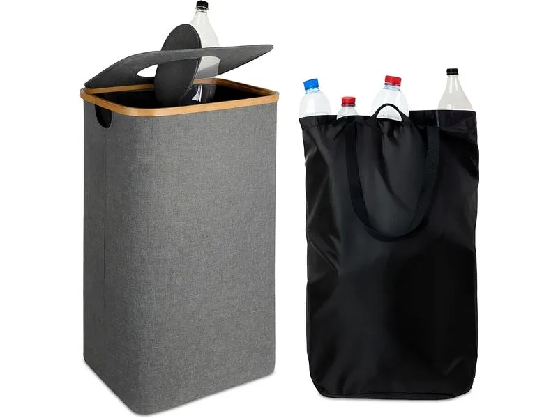 relaxdays Recyclingbehälter 100 L Grau