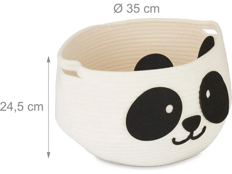 relaxdays Spielzeugkorb Filz Panda relaxdays Spielzeugkorb Filz Panda