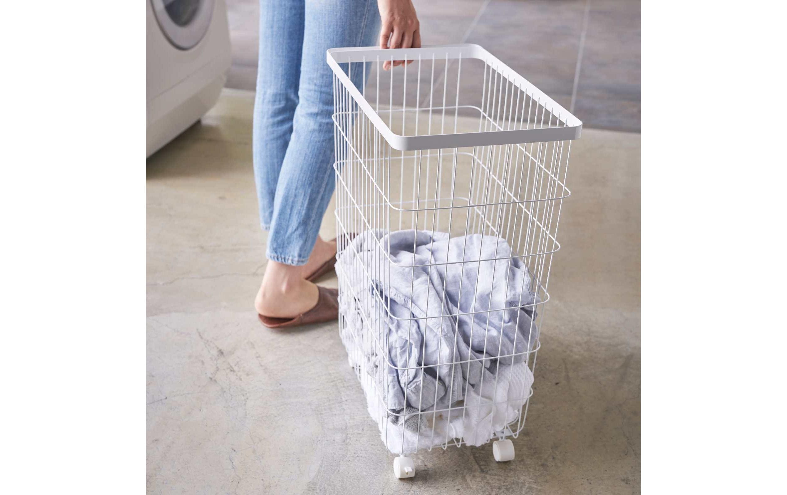 Yamazaki Wäschekorb Tower 50 l, Weiss