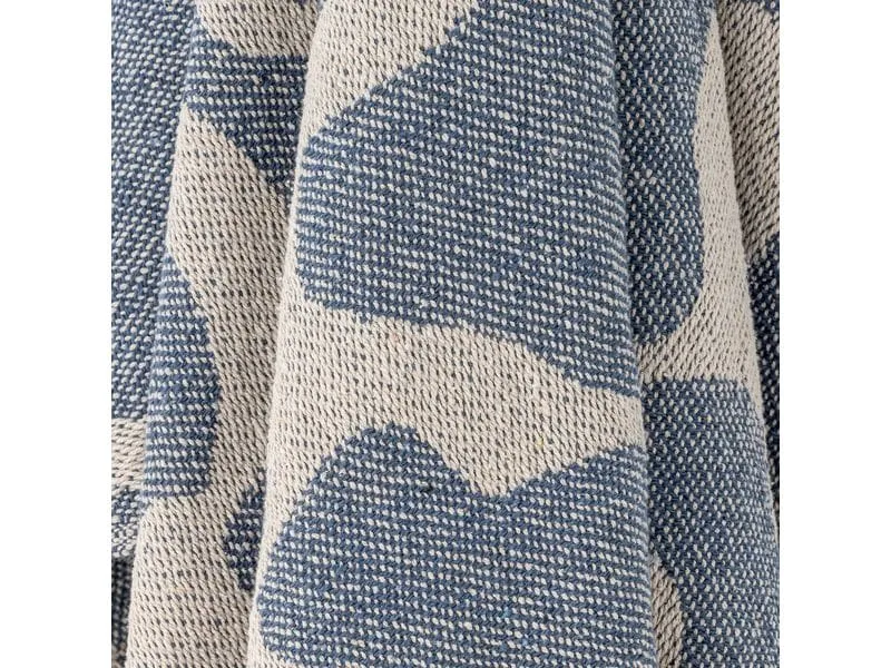 Bloomingville Decke Salobre 160 x 130 cm, Blau/Weiss