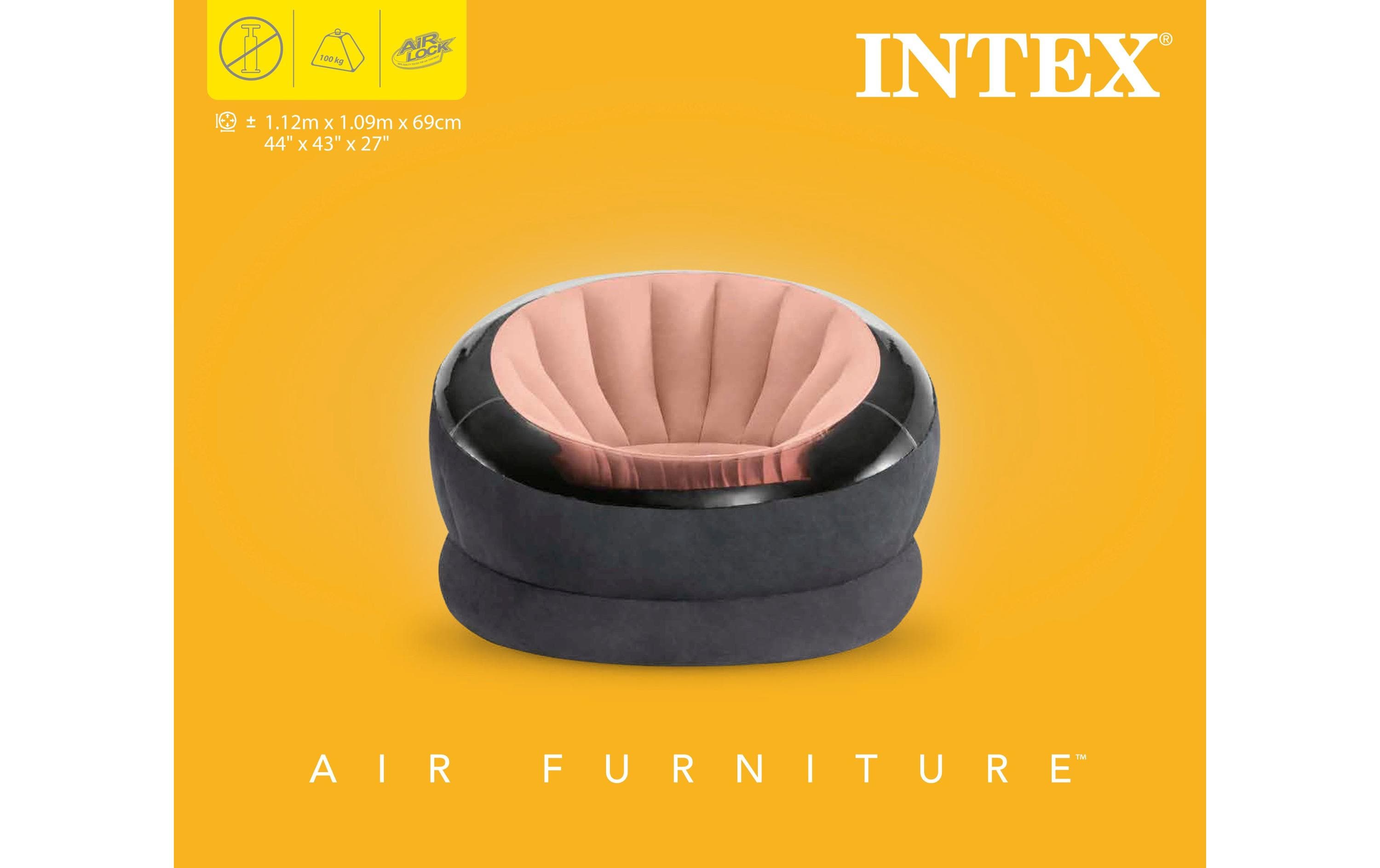 Intex Aufblasbarer Sessel Empire 112 x 109 cm, Rosa, Schwarz