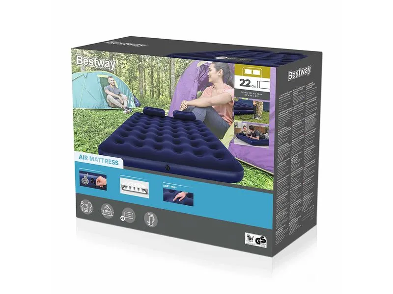 Bestway Luftbett Queen Blau, 203 x 152 x 22 cm Bestway Luftbett Queen Blau, 203 x 152 x 22 cm