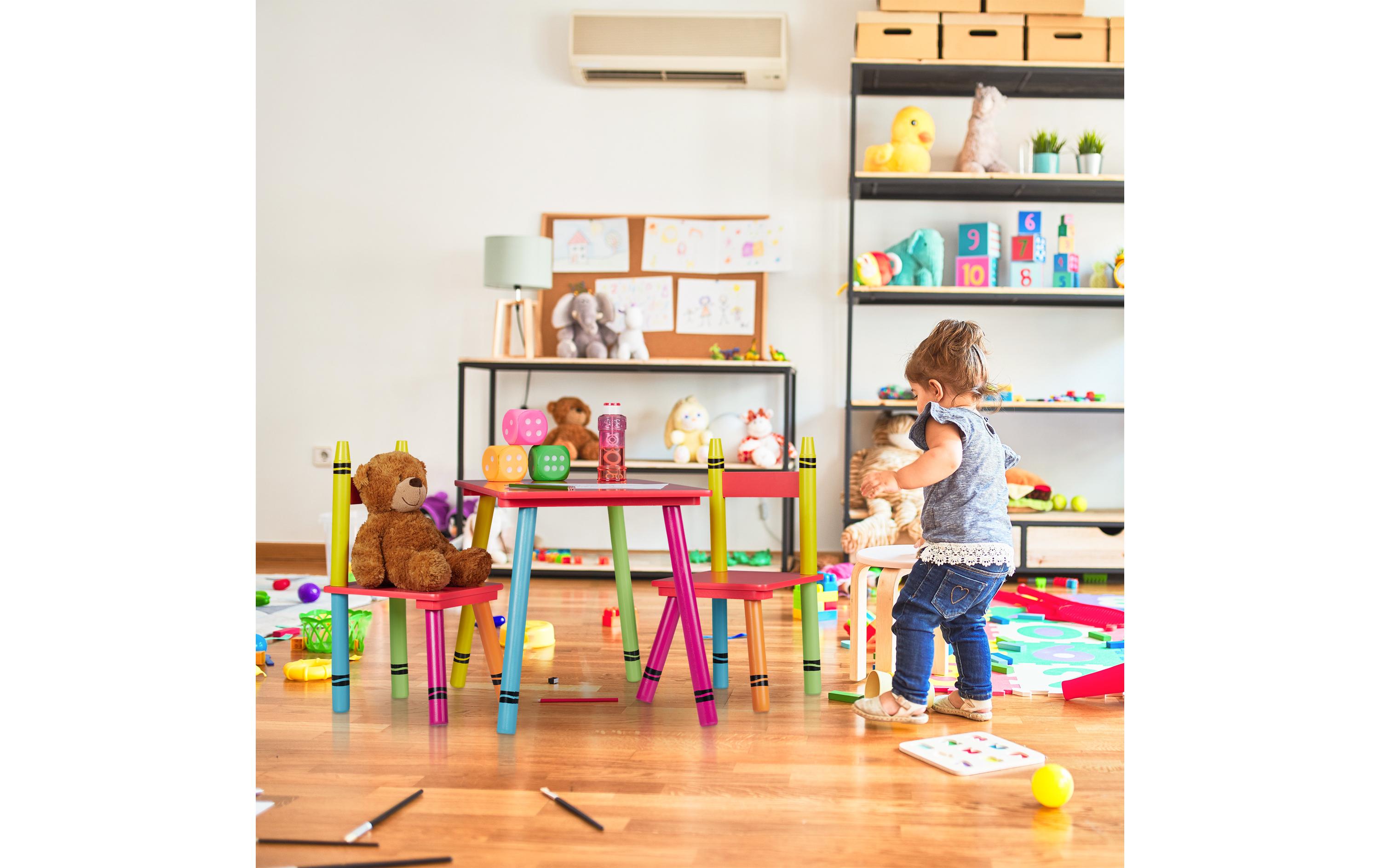 relaxdays Kindersitzgruppe 3-teilig Gelb; Grün; Rot