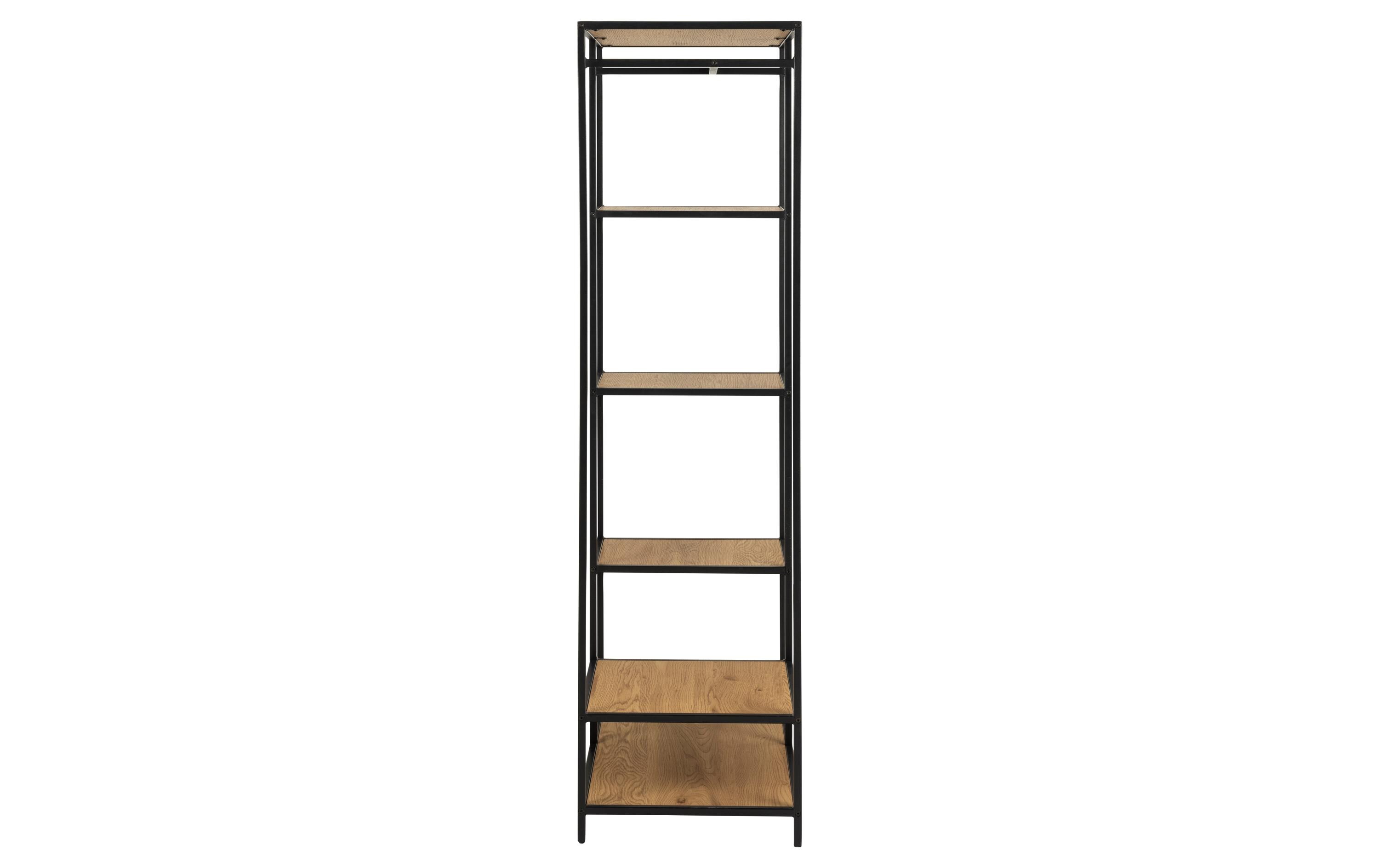 AC Design Garderobe Seaford 77 x 45 x 165 cm, Eiche/Schwarz