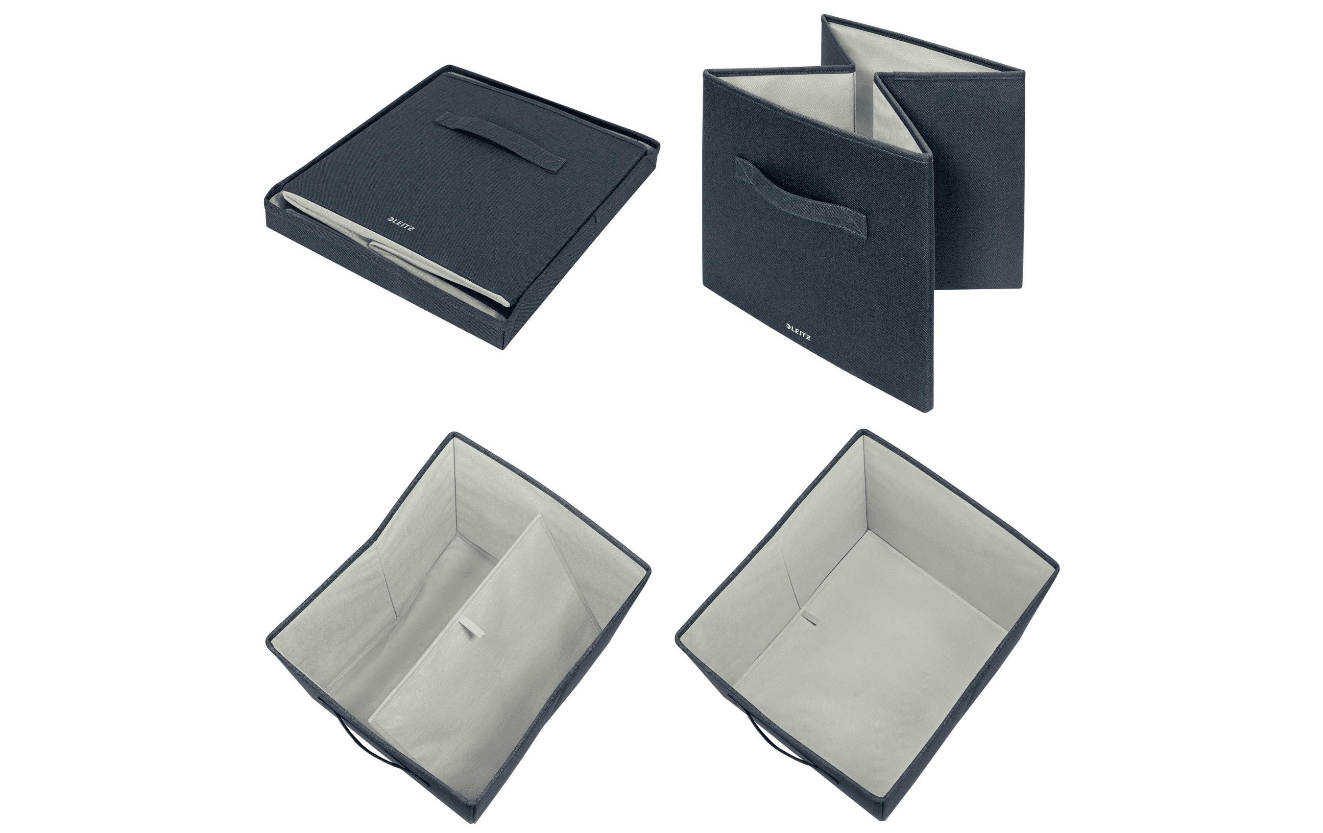 Leitz Faltbox Fabric Dunkelgrau/Grau, 2er Pack