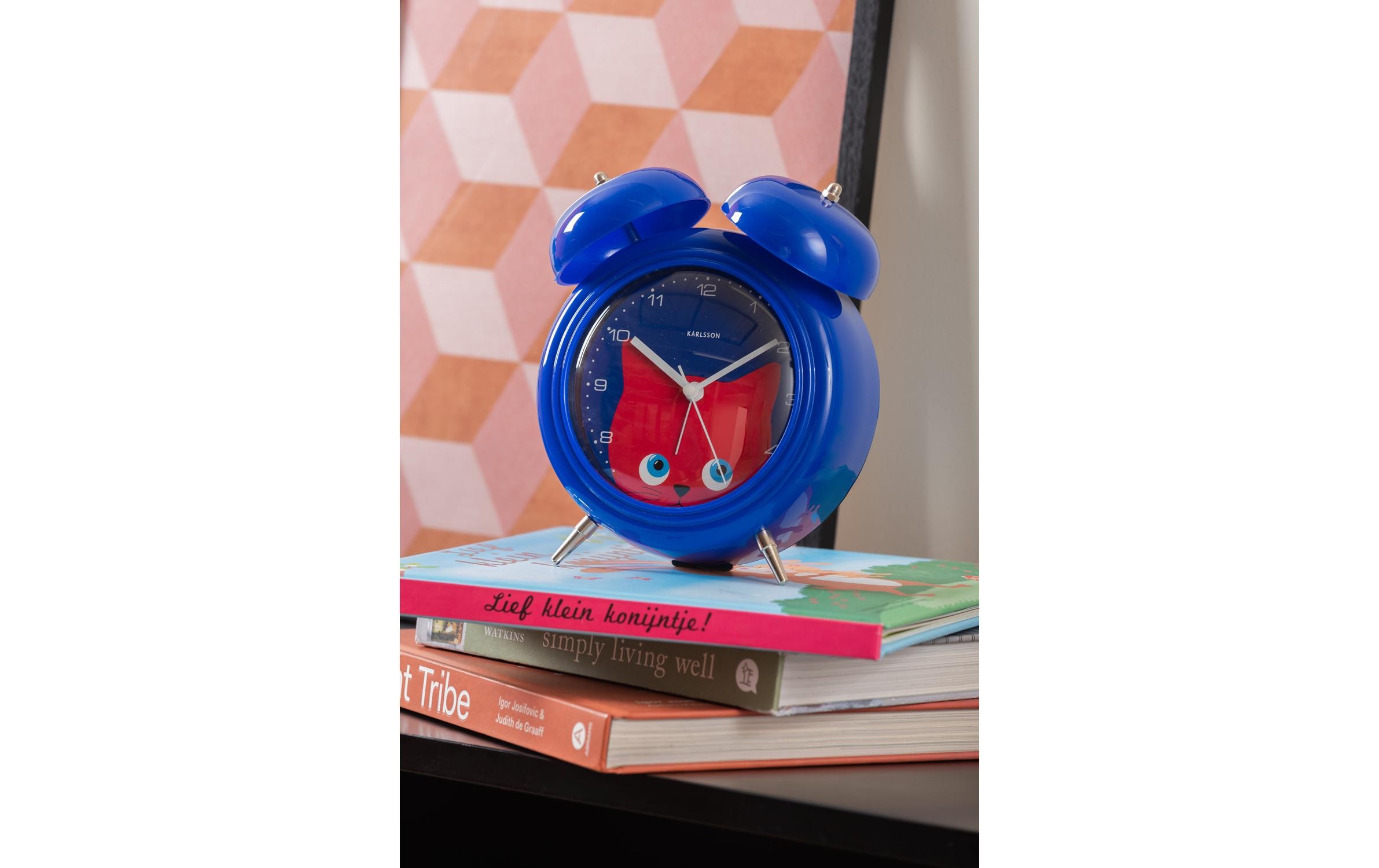 KARLSSON Wecker Katze Dunkelblau