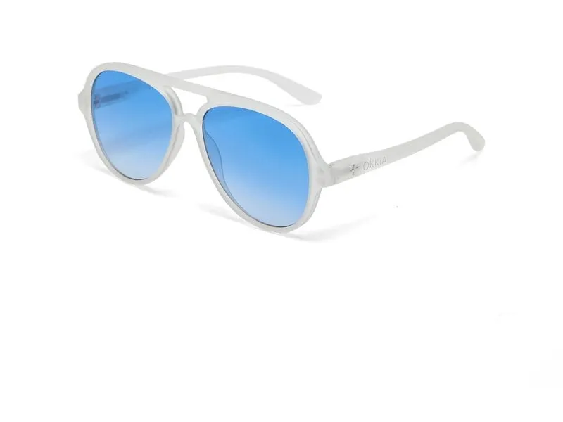 OKKIA Sonnenbrille Alessio Translucent Clear, Dark Blue Lens OKKIA Sonnenbrille Alessio Translucent Clear, Dark Blue Lens