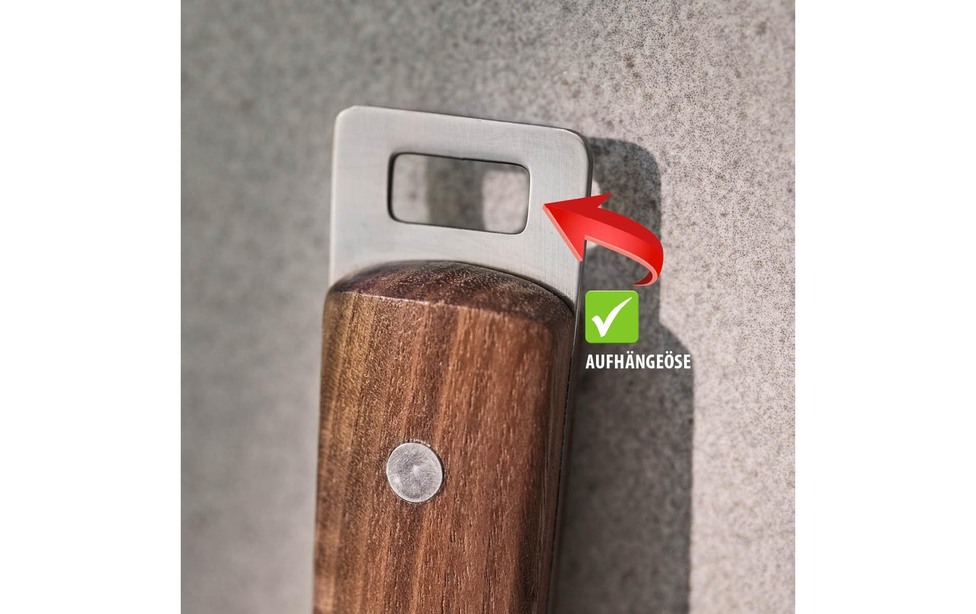 GEFU Pfannenwender Madero 31.8 cm, Silber/Braun