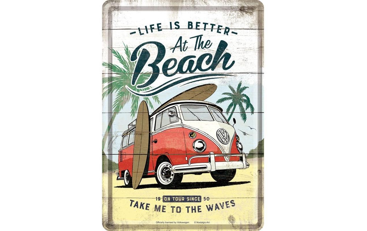 Nostalgic Art Postkarte VW Bus Beach 14 x 10 cm