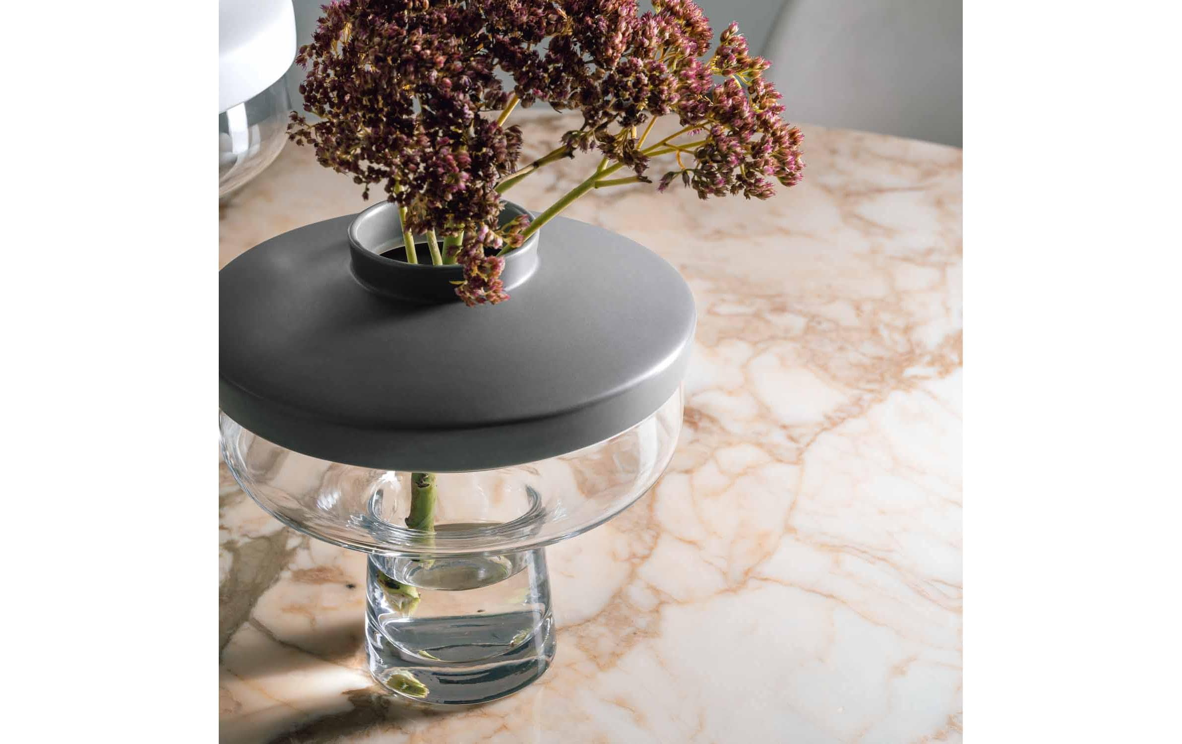 Leonardo Vase + Top Riva 22 cm, Transparent