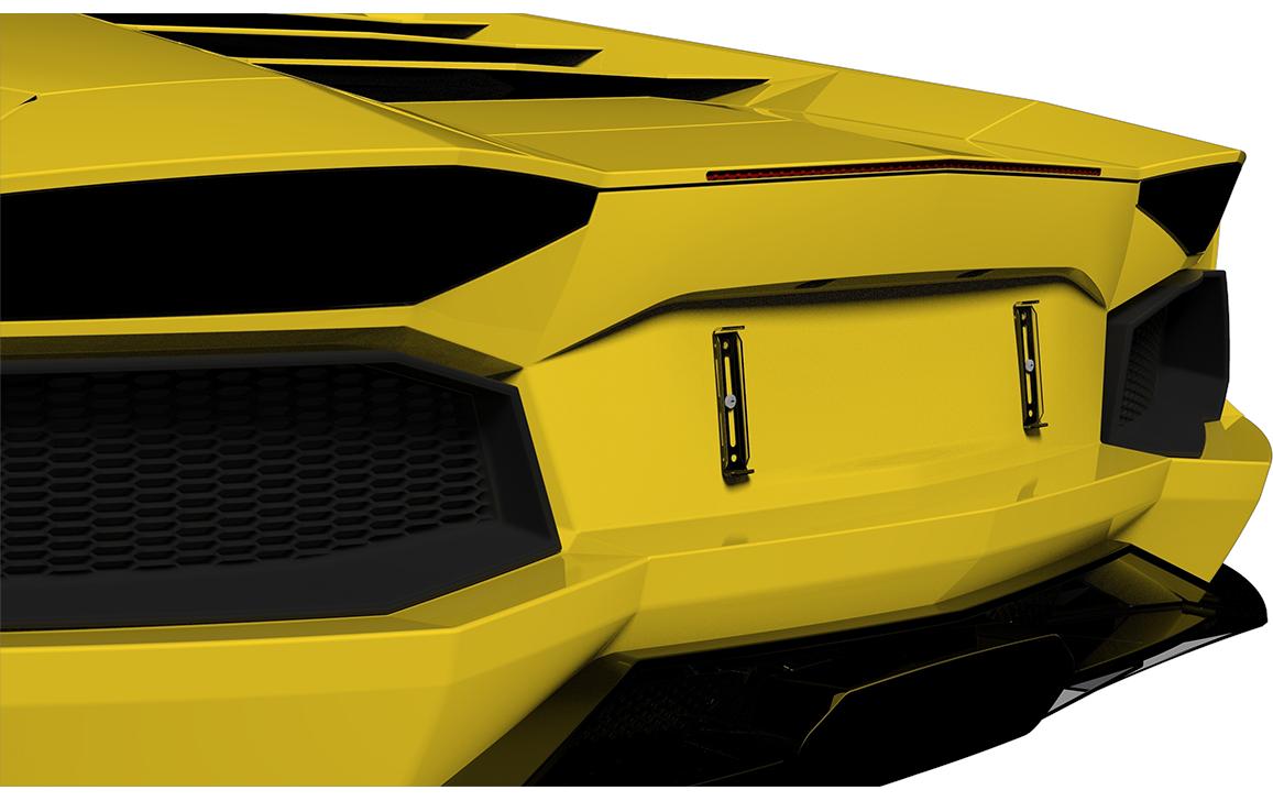 X-Click Rahmenloser Nummernhalter Shadow Black, 30 x 8 cm/50 x 11 cm