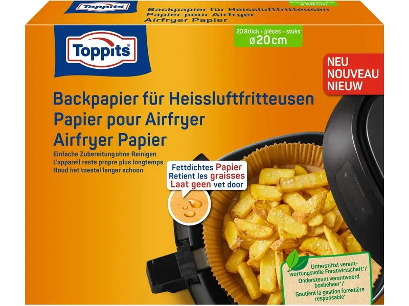 Toppits Backpapier Backpapier für Heissluftfritteusen 20 Stück Toppits Backpapier Backpapier für Heissluftfritteusen 20 Stück