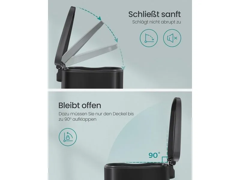 Songmics Abfalleimer 50 l, Schwarz