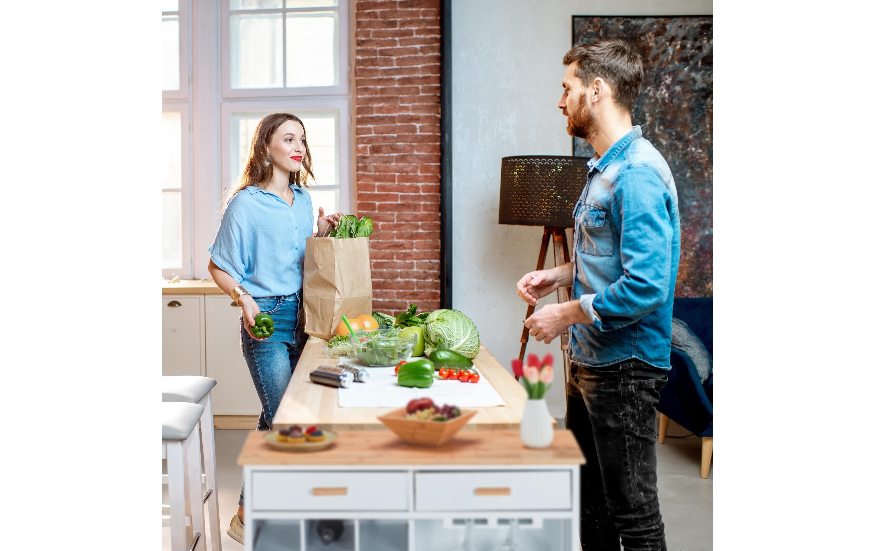 relaxdays Küchenwagen 86 x 88.5 x 41 cm, Braun / Weiss