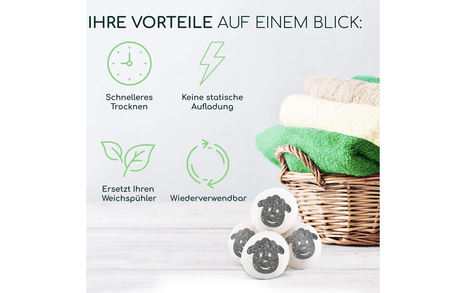 Luana Rose Trocknerbälle, Weiss, 6er-Set