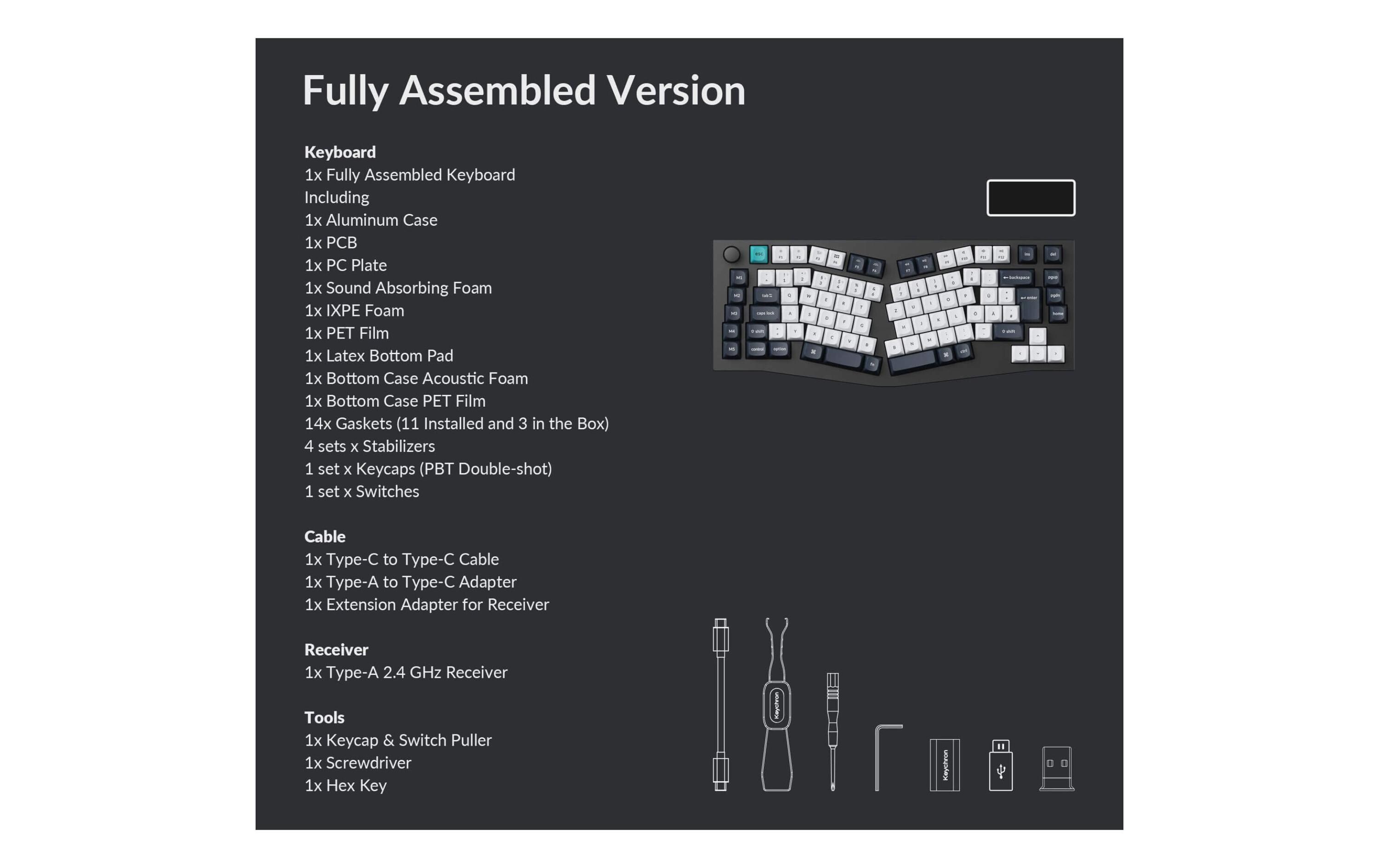 Keychron Gaming-Tastatur Q10 Max Black QMK Red Switch