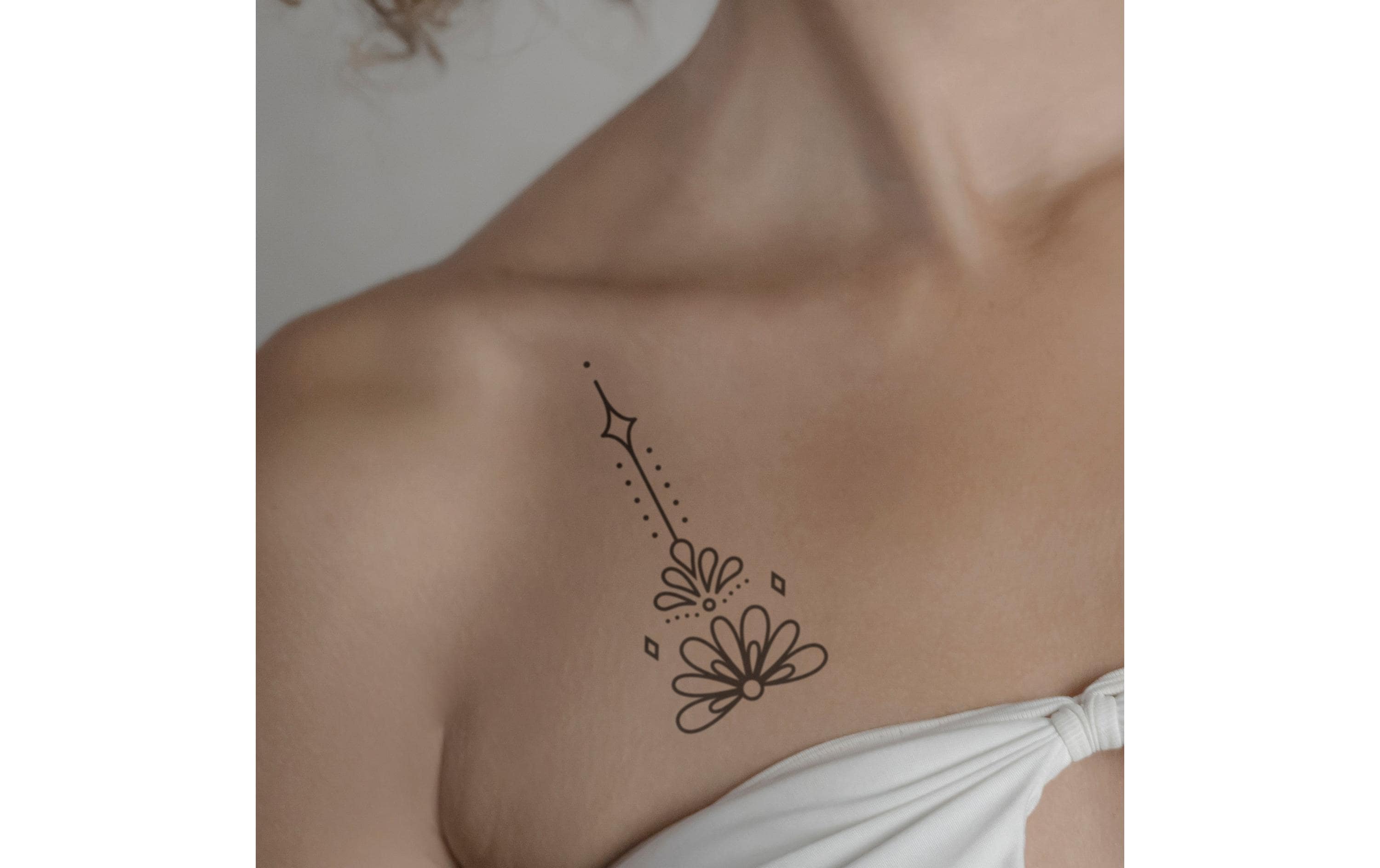 minink Tattoo Mandala mit Lotusblumen Grösse: L (4.4 cm x 10.1 cm)