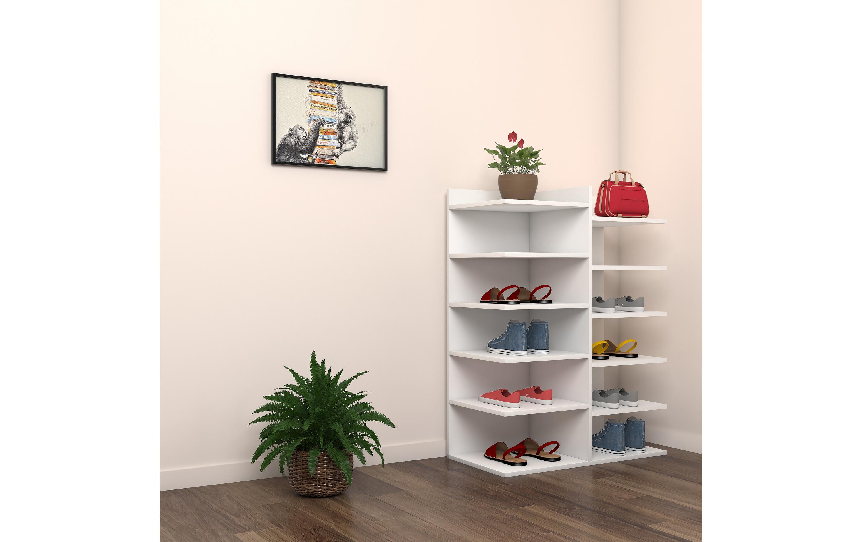 VCM Schuhregal Enosa 60 x 80 cm, Weiss