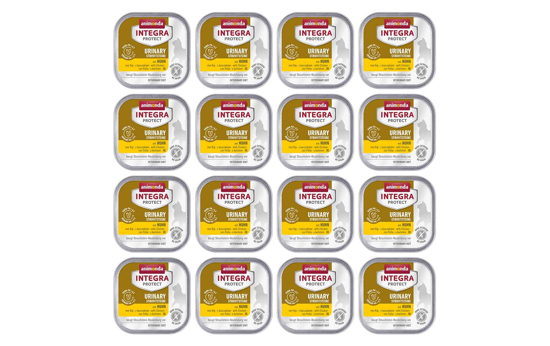 Animonda Integra Protect Nassfutter Urinary Harnsteine Huhn, 16 x 100 g